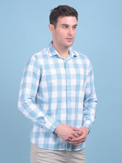 Light Green Checks Shirt-Men Shirts-Crimsoune Club