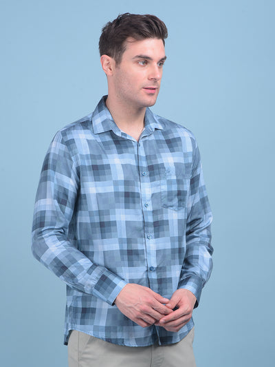 Blue Checks Shirt-Men Shirts-Crimsoune Club