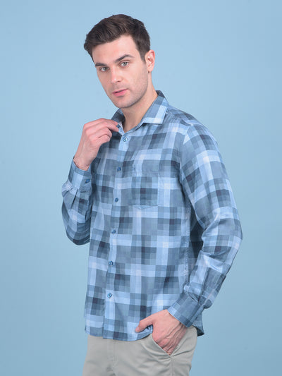 Blue Checks Shirt-Men Shirts-Crimsoune Club