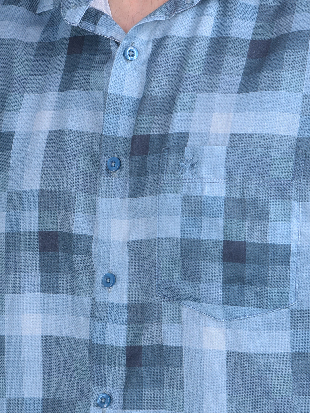 Blue Checks Shirt-Men Shirts-Crimsoune Club