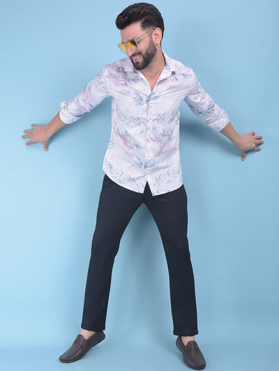 Pink Floral Print Shirt-Men Shirts-Crimsoune Club