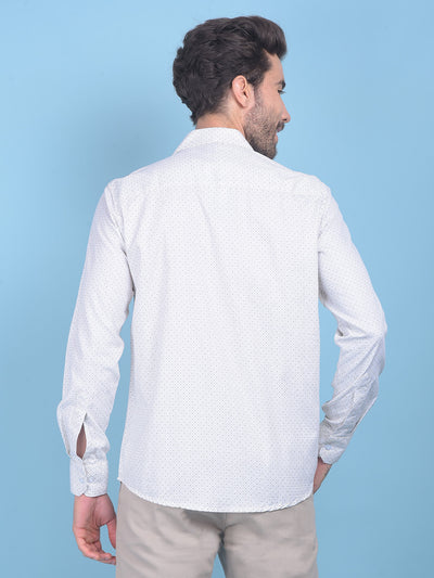 Printed Beige 100% Cotton Shirt-Men Shirts-Crimsoune Club