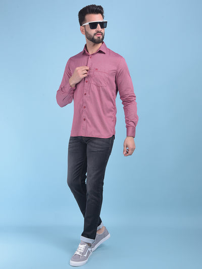 Red Printed 100% Cotton Shirt-Men Shirts-Crimsoune Club