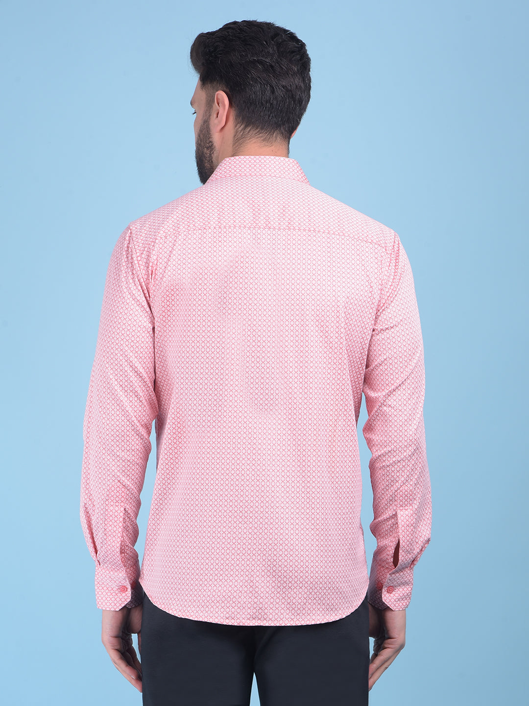 Pink Printed Shirt-Men Shirts-Crimsoune Club