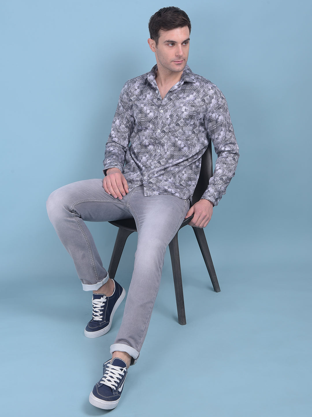 Printed Multi Colour 100% Cotton Shirt-Men Shirts-Crimsoune Club