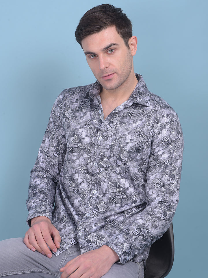 Printed Multi Colour 100% Cotton Shirt-Men Shirts-Crimsoune Club