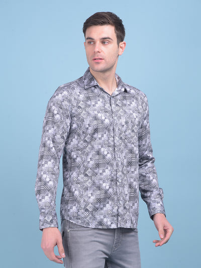 Printed Multi Colour 100% Cotton Shirt-Men Shirts-Crimsoune Club