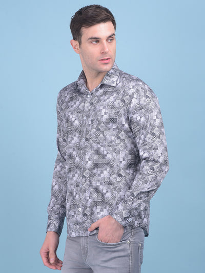 Printed Multi Colour 100% Cotton Shirt-Men Shirts-Crimsoune Club