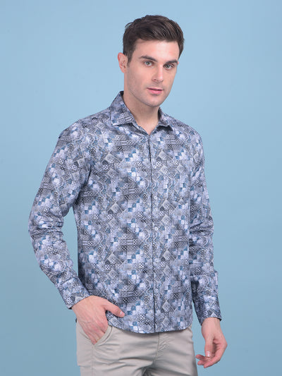 Printed Multi Colour 100% Cotton Shirt-Men Shirts-Crimsoune Club