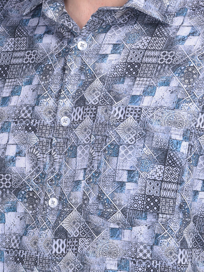 Printed Multi Colour 100% Cotton Shirt-Men Shirts-Crimsoune Club