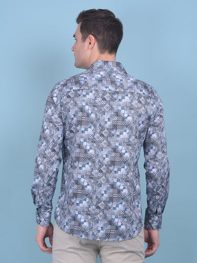 Printed Multi Colour 100% Cotton Shirt-Men Shirts-Crimsoune Club