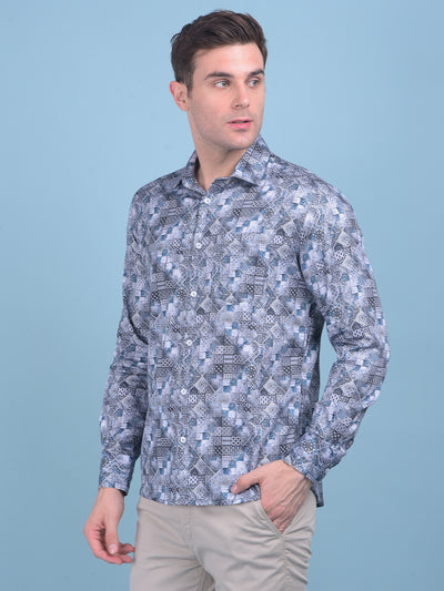 Printed Multi Colour 100% Cotton Shirt-Men Shirts-Crimsoune Club