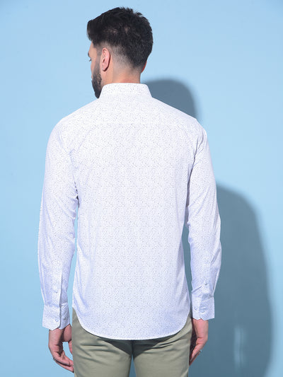 White Polka Dots 100% Cotton Shirt-Men Shirts-Crimsoune Club