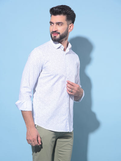 White Polka Dots 100% Cotton Shirt-Men Shirts-Crimsoune Club