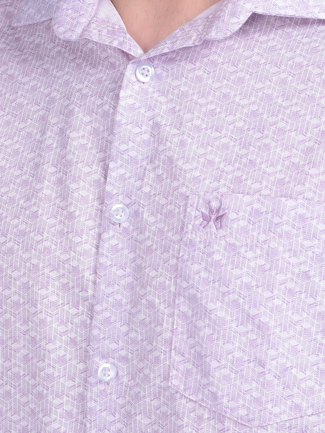 Printed Purple 100% Cotton Shirt-Men Shirts-Crimsoune Club