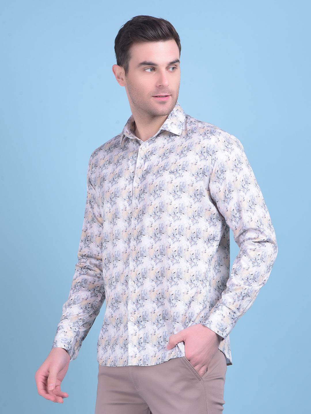 Multi-Colour Floral Print 100% Cotton Shirt-Men Shirts-Crimsoune Club