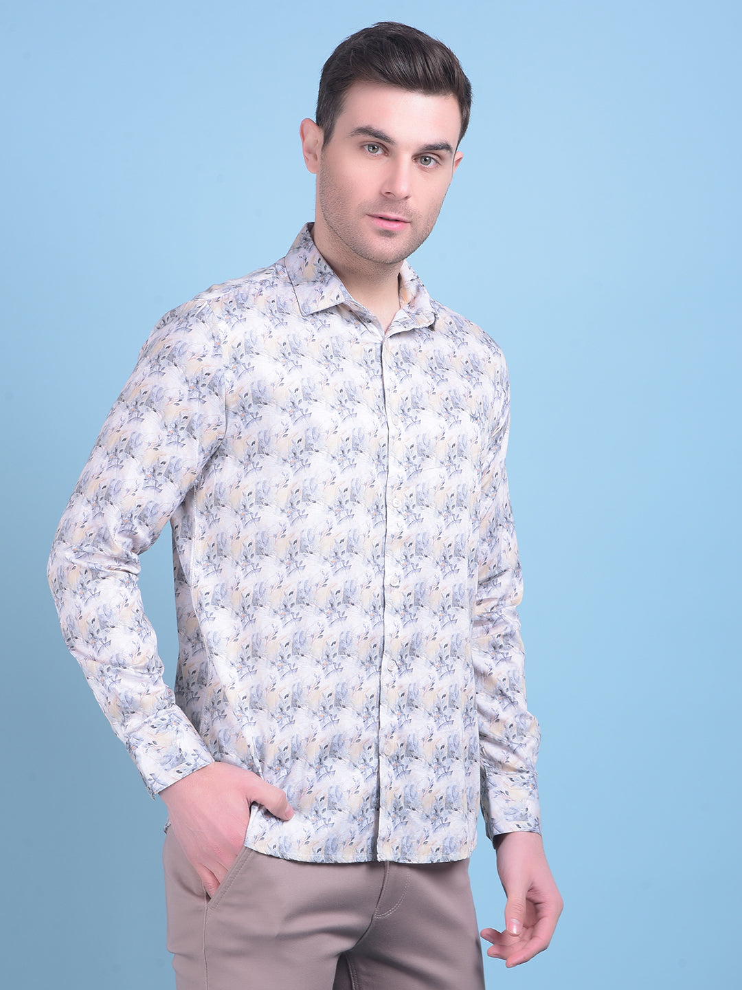 Multi-Colour Floral Print 100% Cotton Shirt-Men Shirts-Crimsoune Club