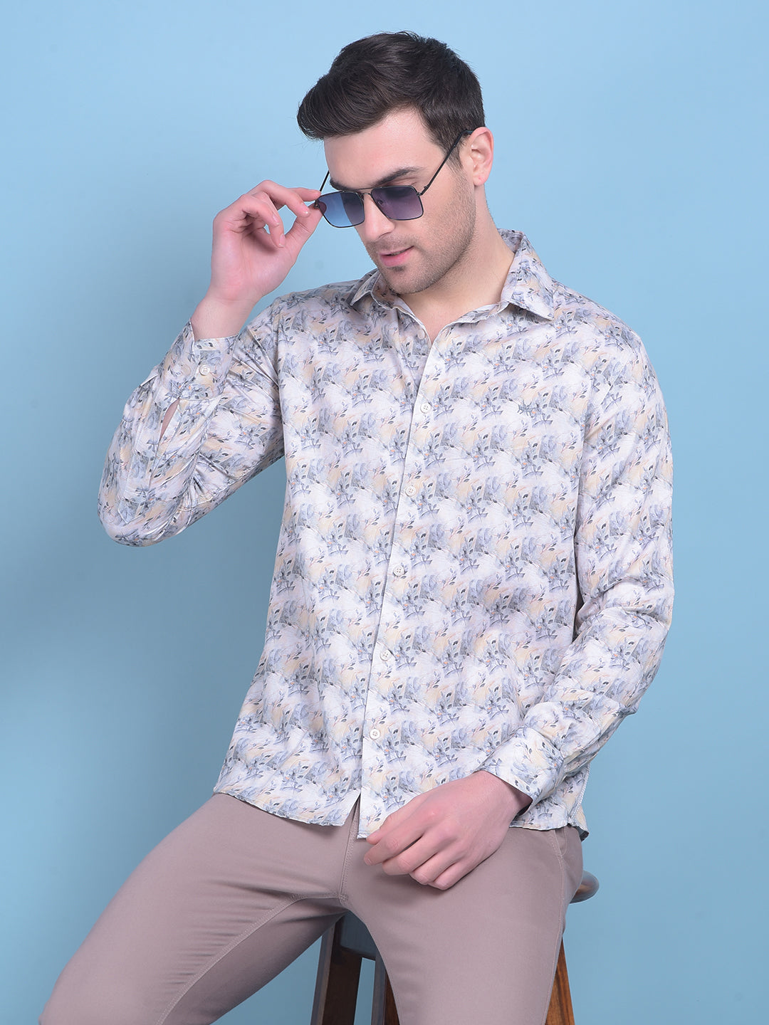 Multi-Colour Floral Print 100% Cotton Shirt-Men Shirts-Crimsoune Club