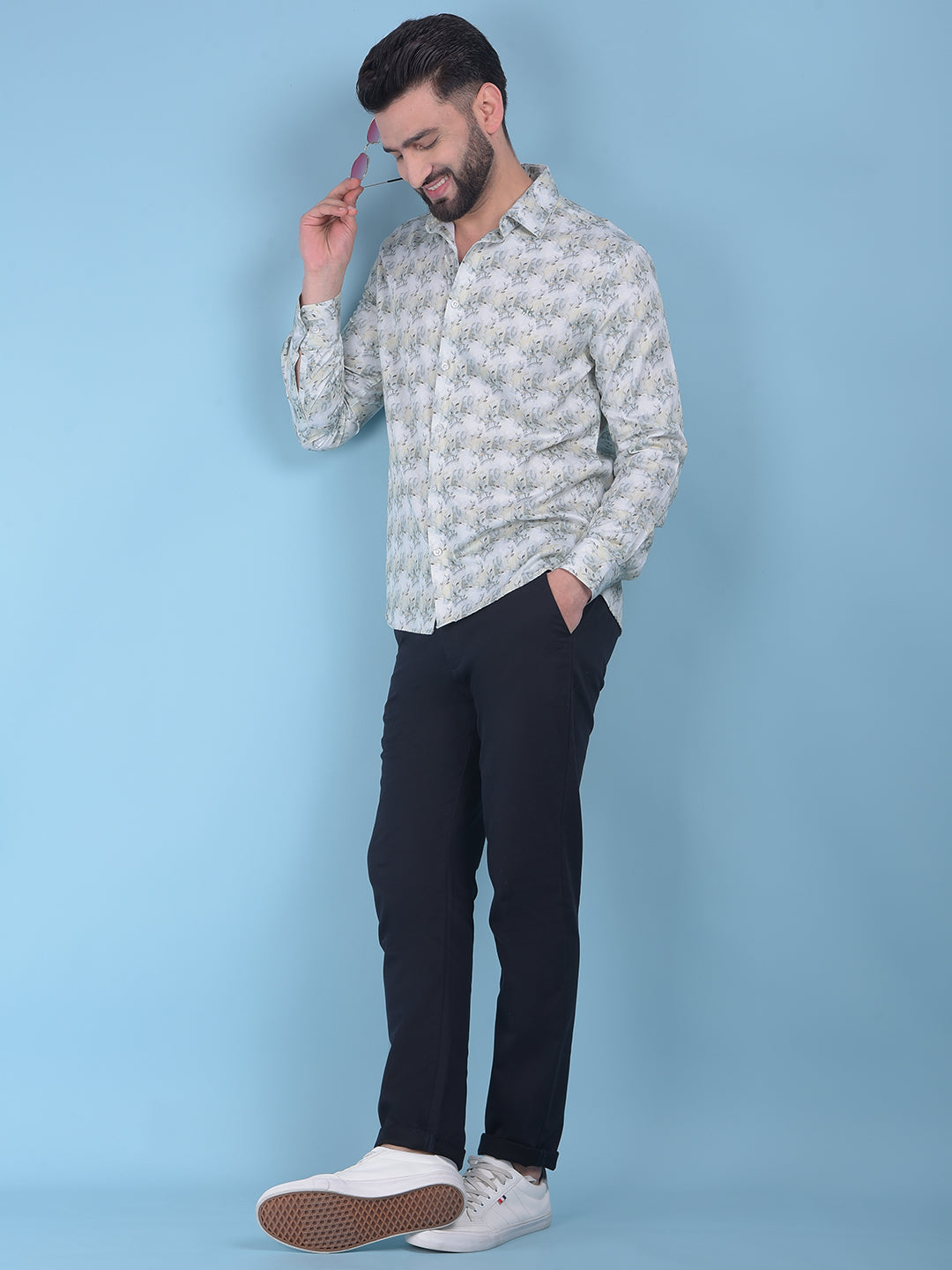 Multi-Colour Floral Print 100% Cotton Shirt-Men Shirts-Crimsoune Club