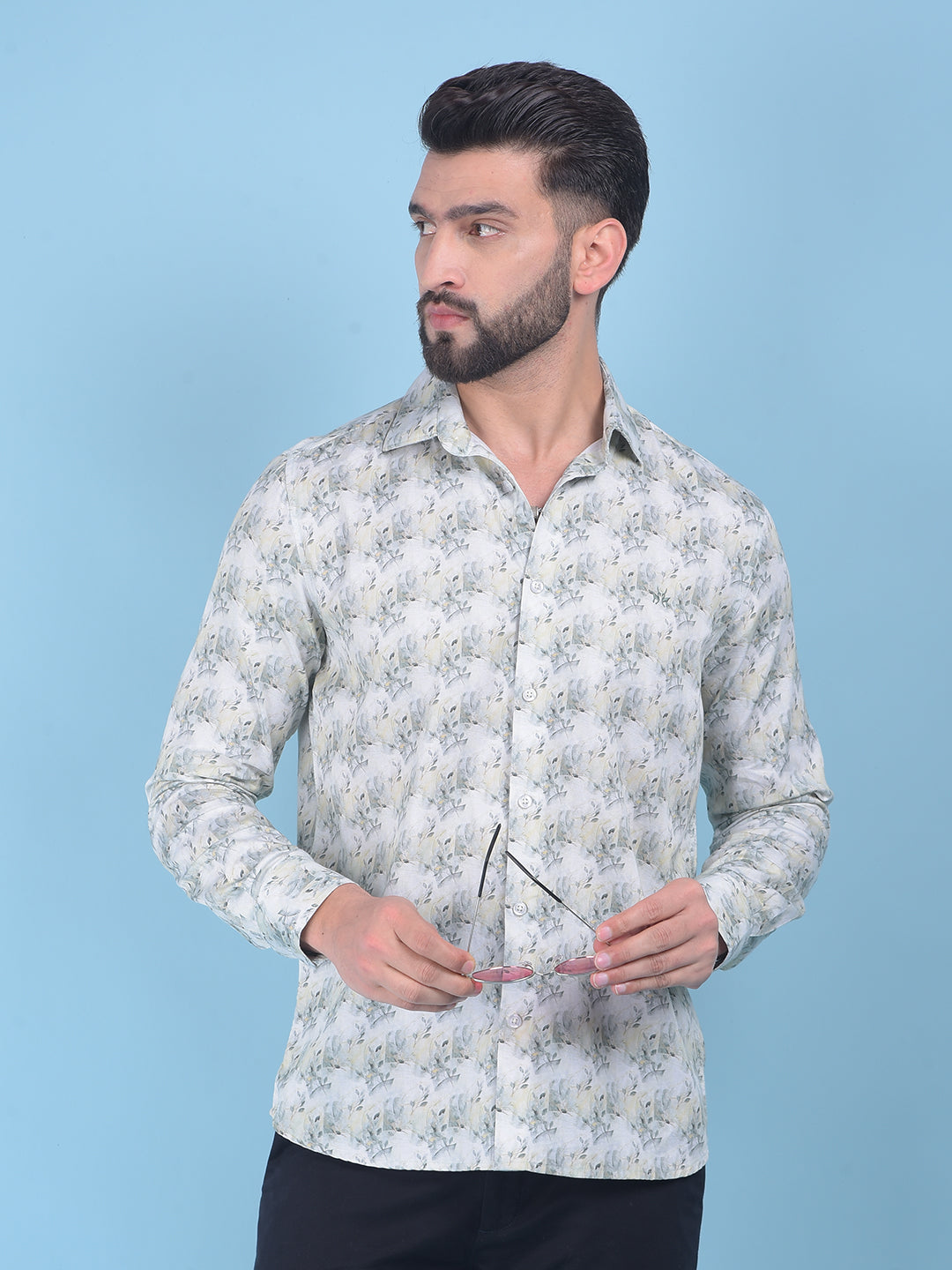 Multi-Colour Floral Print 100% Cotton Shirt-Men Shirts-Crimsoune Club