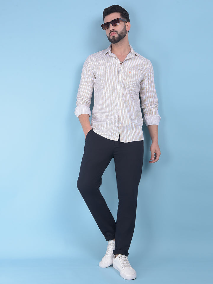 White Printed 100% Cotton Shirt-Men Shirts-Crimsoune Club