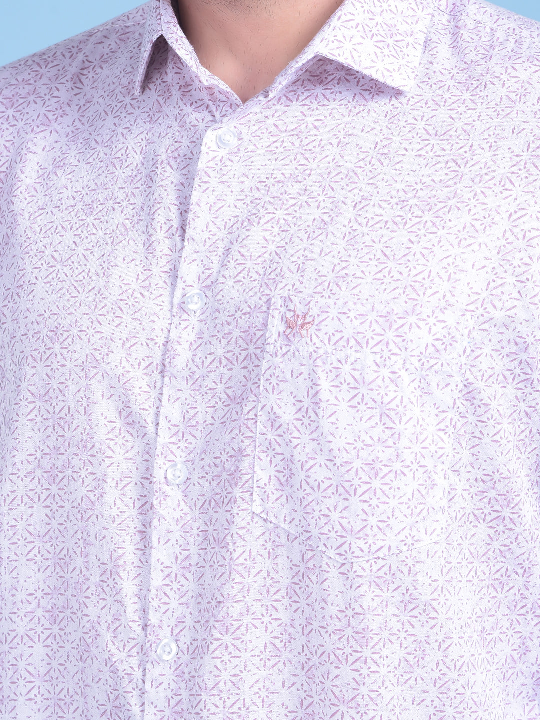 Purple Floral Print 100% Cotton Shirt-Men Shirts-Crimsoune Club