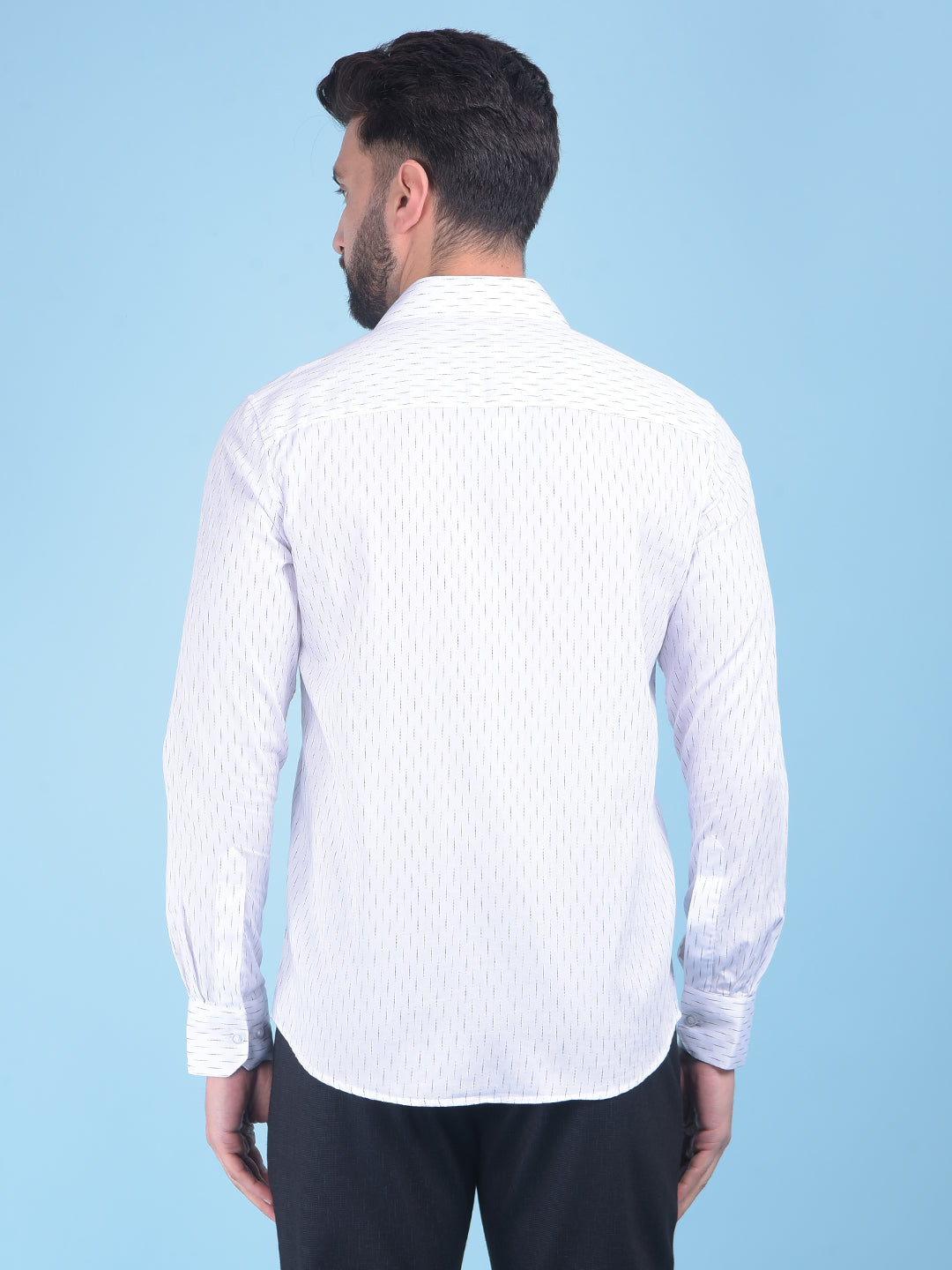 White Printed 100% Cotton Shirt-Men Shirts-Crimsoune Club