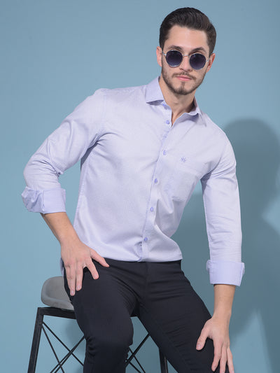 Purple 100% Cotton Printed Shirt-Men Shirts-Crimsoune Club