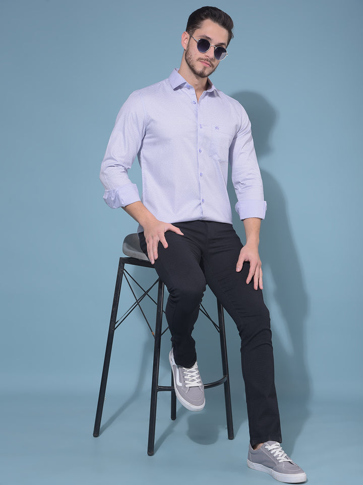 Purple 100% Cotton Printed Shirt-Men Shirts-Crimsoune Club