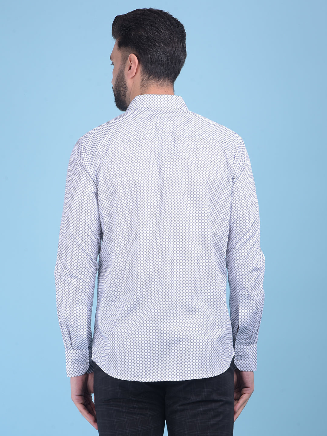 White Printed 100% Cotton Shirt-Men Shirts-Crimsoune Club