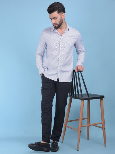 White Printed 100% Cotton Shirt-Men Shirts-Crimsoune Club