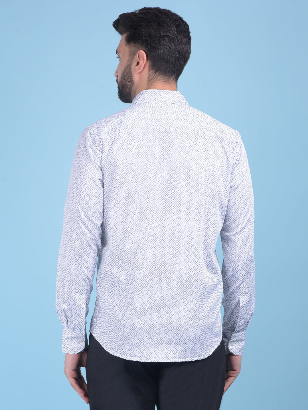 Printed White Shirt-Men Shirts-Crimsoune Club