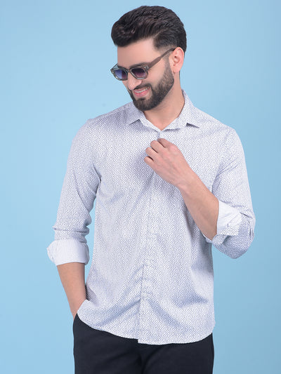 Printed White Shirt-Men Shirts-Crimsoune Club