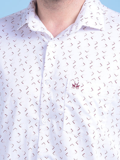 Printed White Shirt-Men Shirts-Crimsoune Club