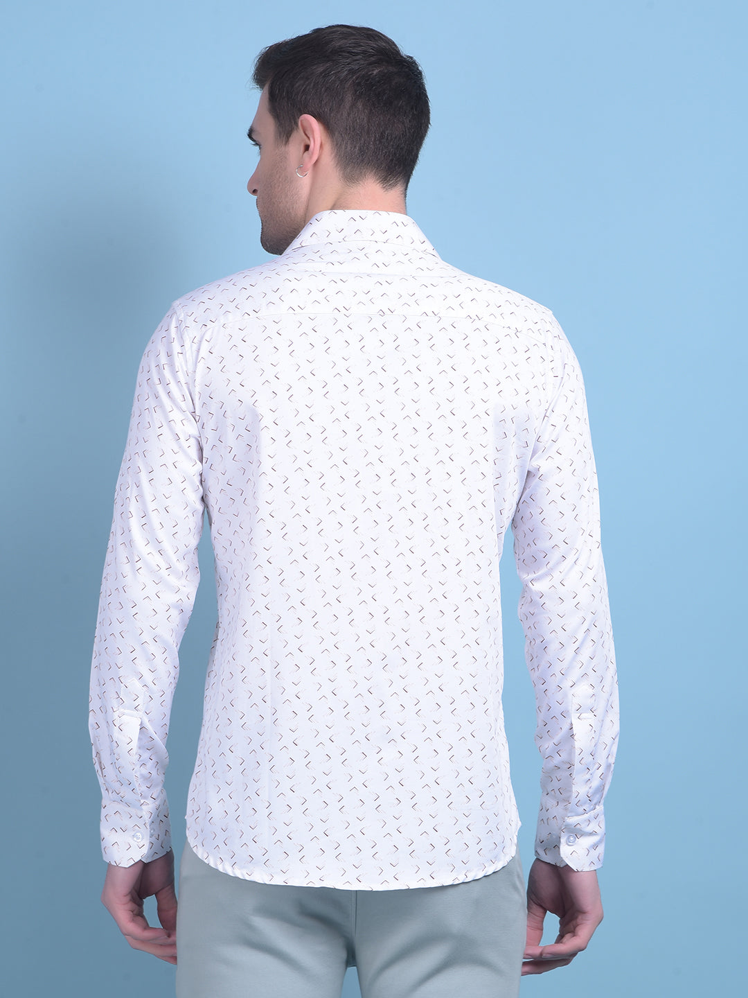 Printed White Shirt-Men Shirts-Crimsoune Club