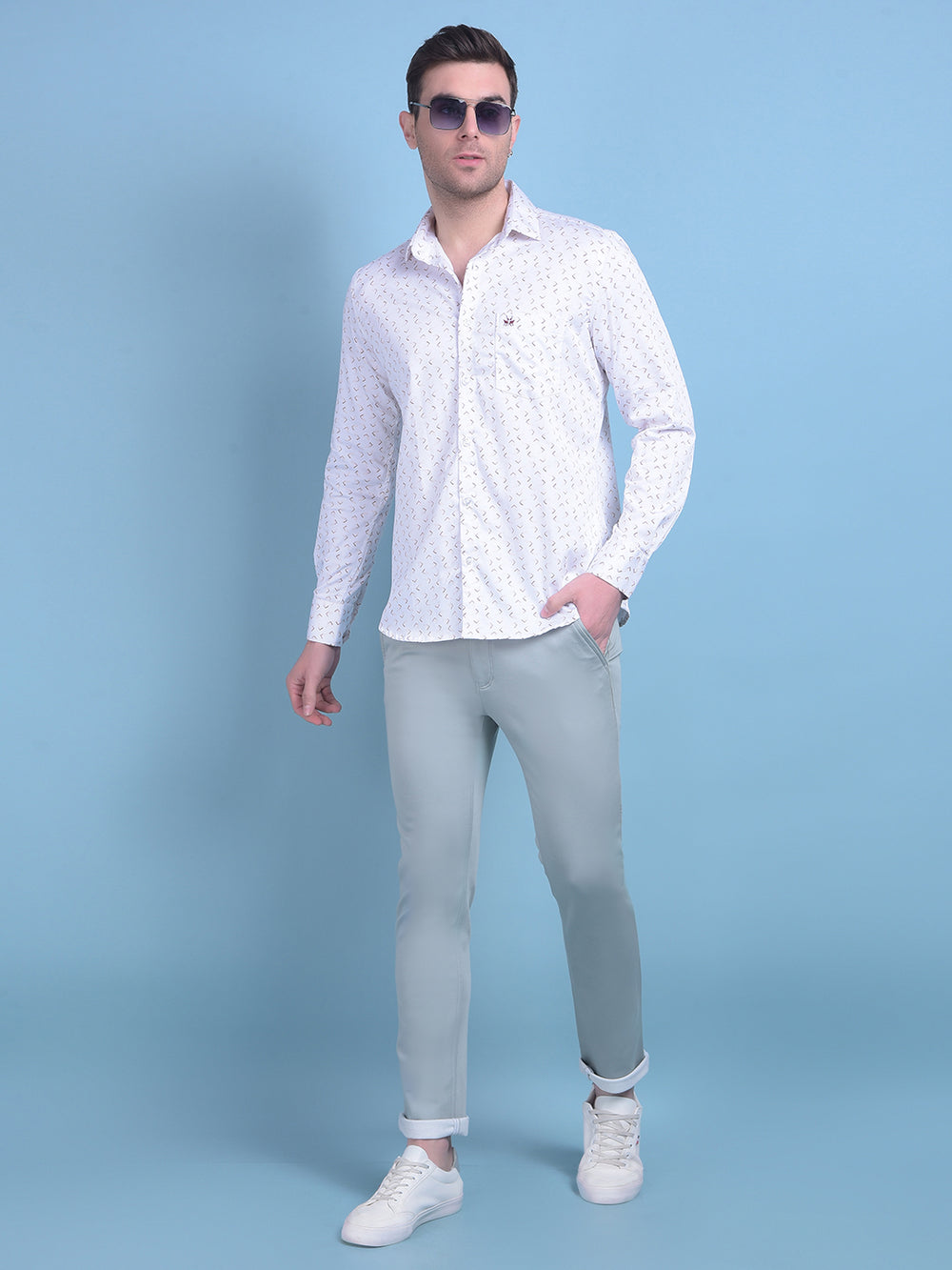 Printed White Shirt-Men Shirts-Crimsoune Club