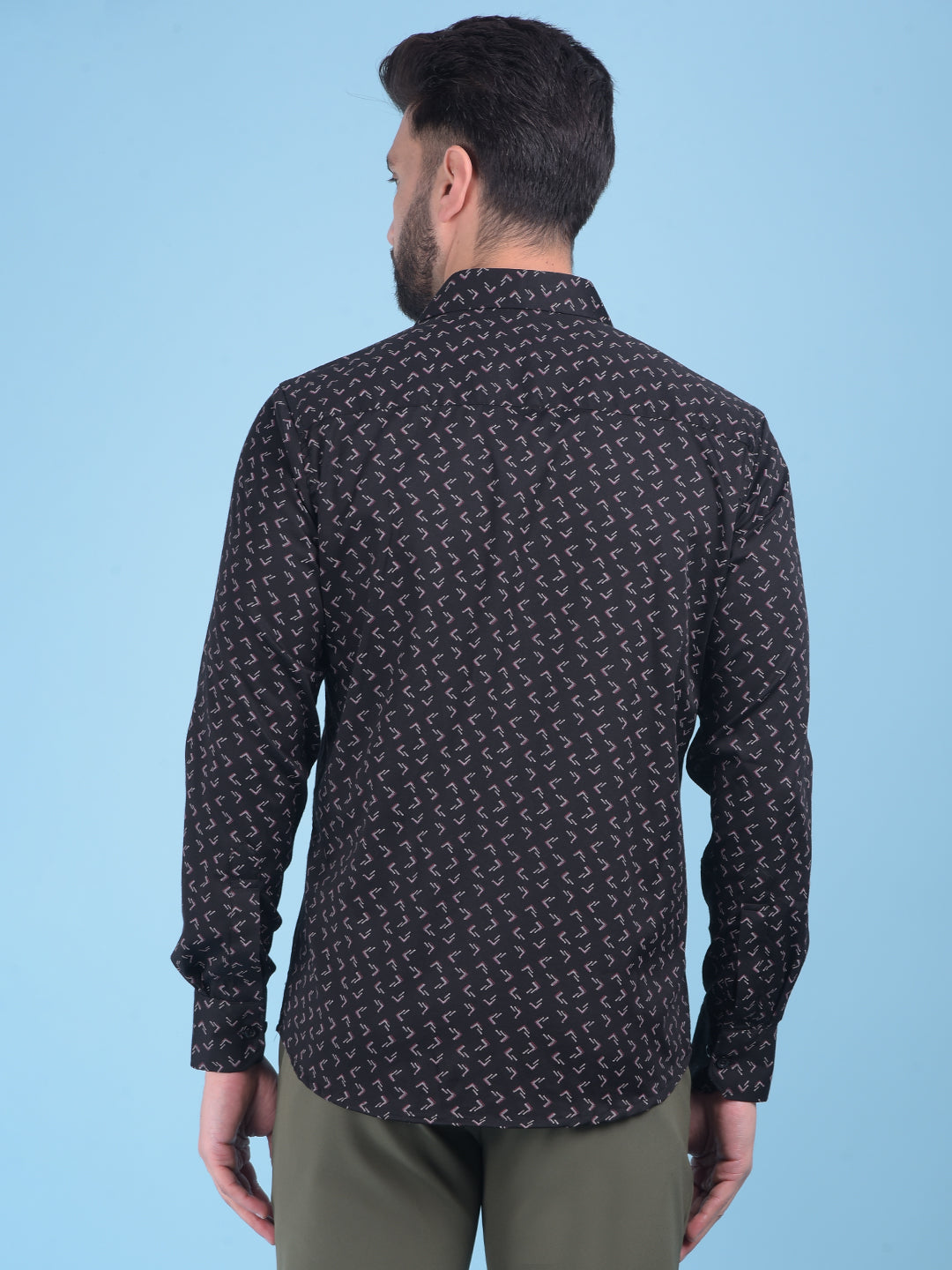 Printed Black Shirt-Men Shirts-Crimsoune Club