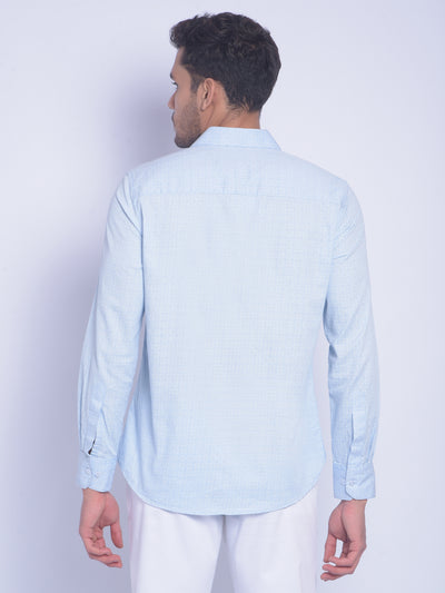 Blue Printed Shirt-Men Shirts-Crimsoune Club