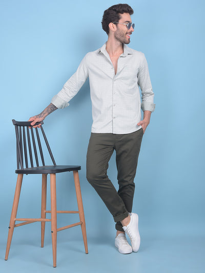 Printed Green 100% Cotton Shirt-Men Shirts-Crimsoune Club