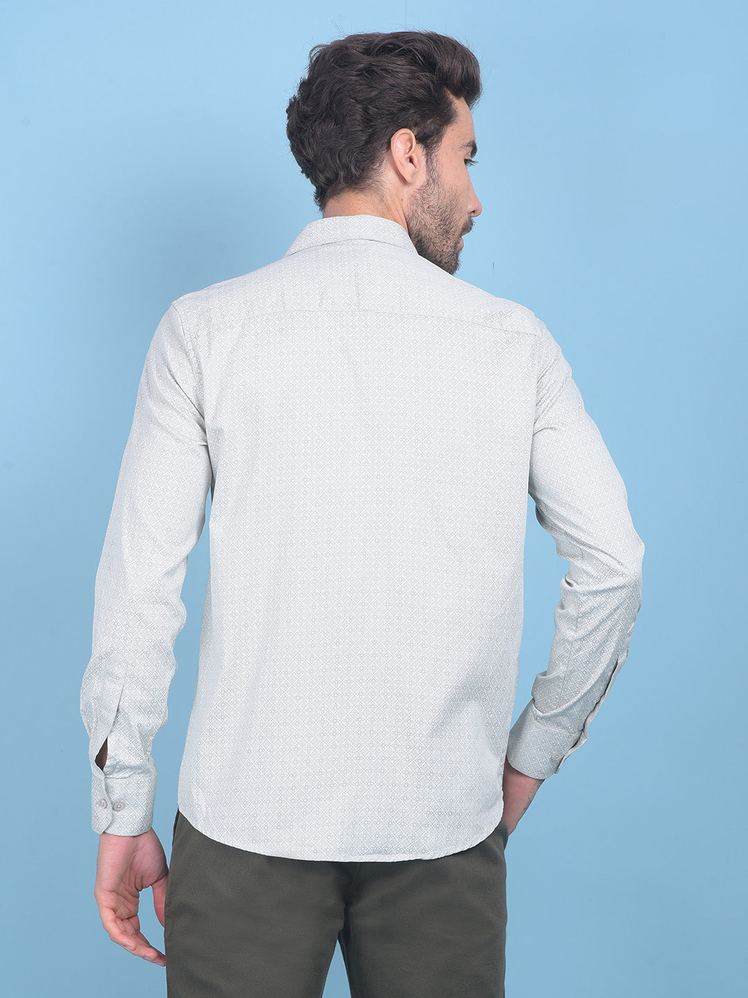 Printed Green 100% Cotton Shirt-Men Shirts-Crimsoune Club