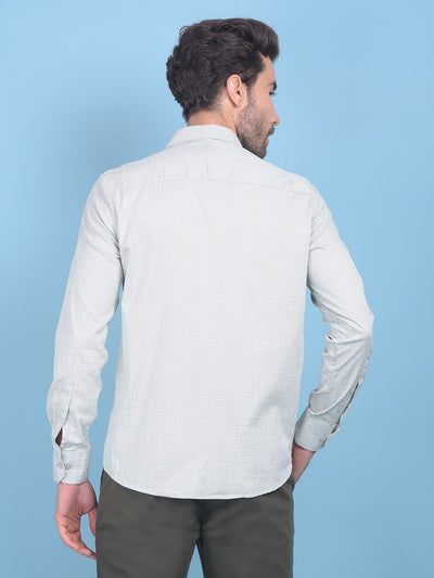 Printed Green 100% Cotton Shirt-Men Shirts-Crimsoune Club