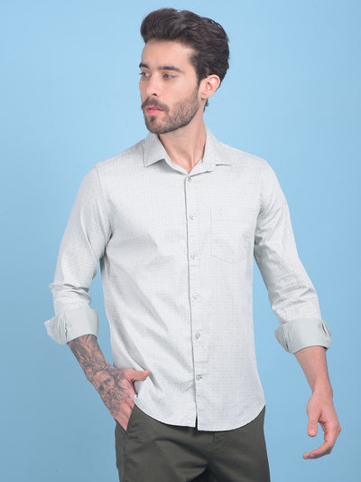 Printed Green 100% Cotton Shirt-Men Shirts-Crimsoune Club