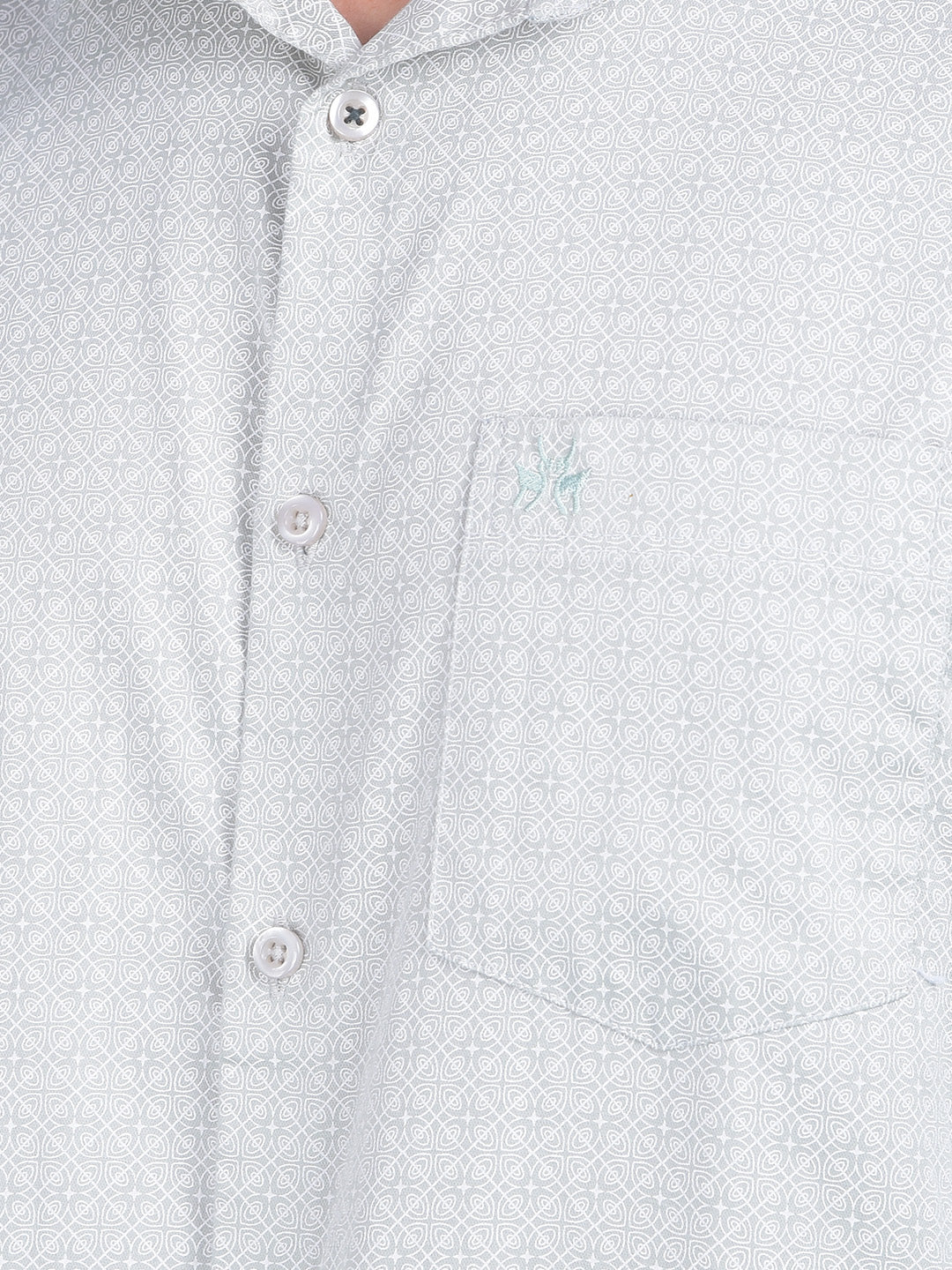 Printed Green 100% Cotton Shirt-Men Shirts-Crimsoune Club