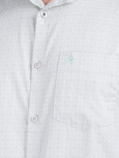 Printed Green 100% Cotton Shirt-Men Shirts-Crimsoune Club