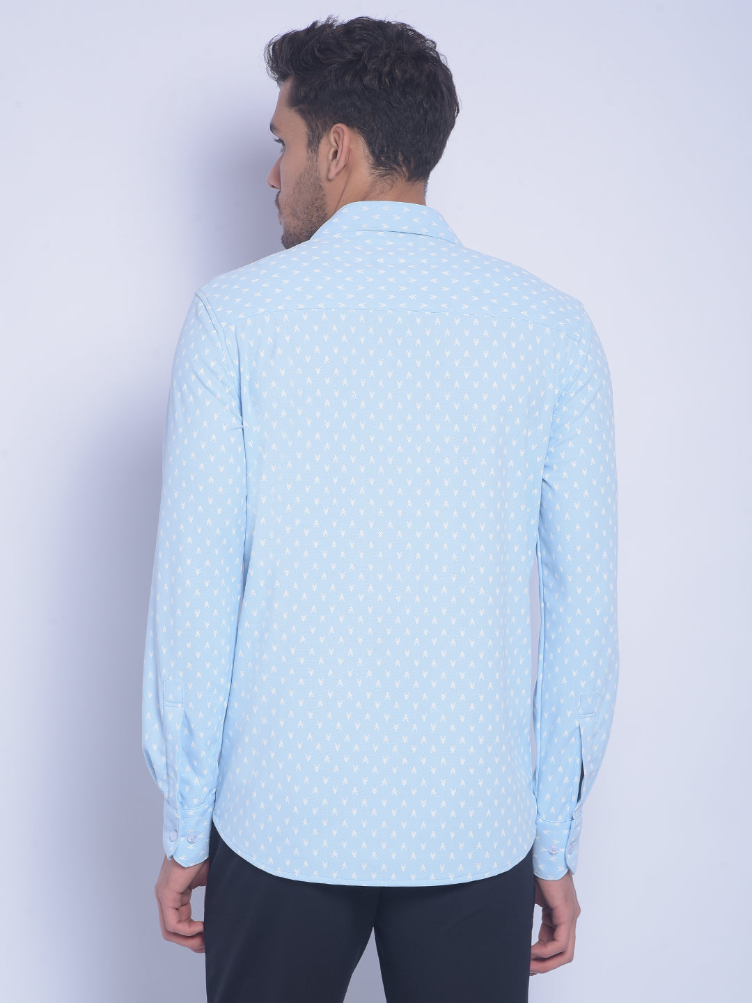 Blue Printed Shirt-Men Shirts-Crimsoune Club