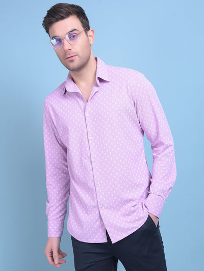 Printed Purple Shirt-Men Shirts-Crimsoune Club