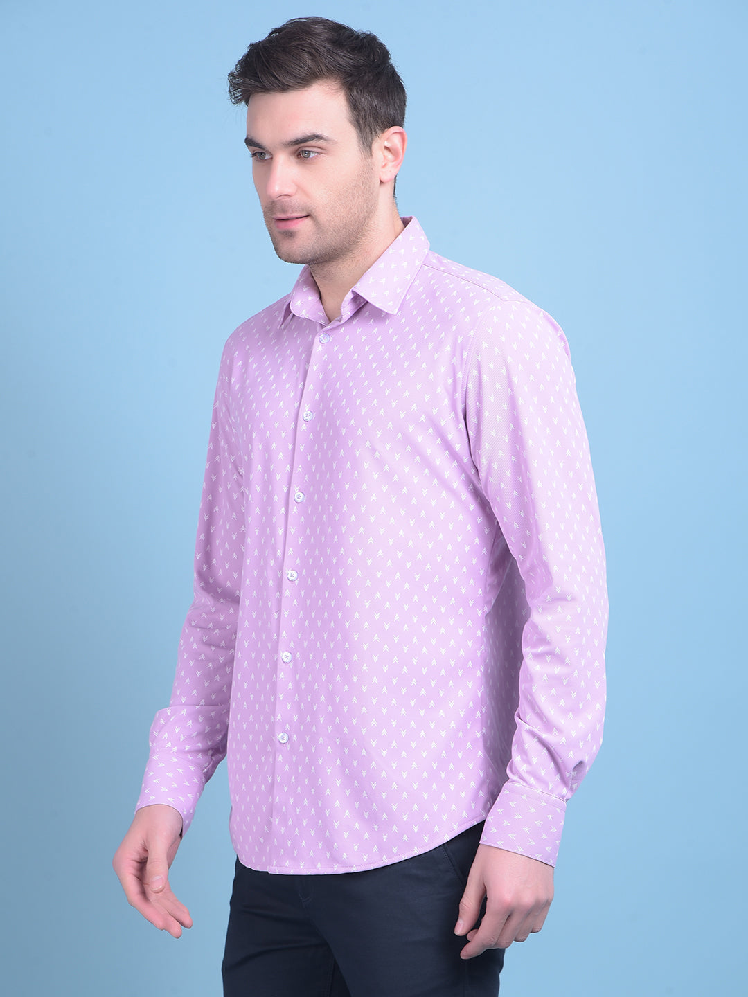 Printed Purple Shirt-Men Shirts-Crimsoune Club