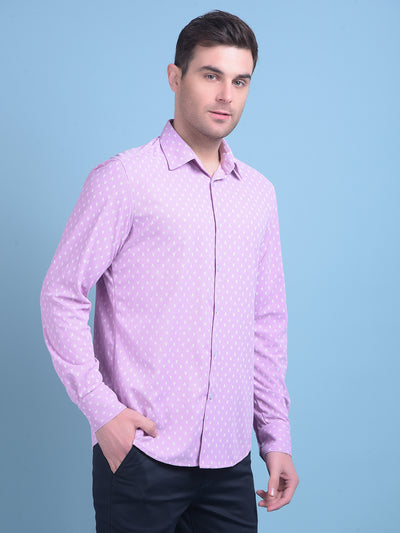 Printed Purple Shirt-Men Shirts-Crimsoune Club