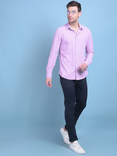 Printed Purple Shirt-Men Shirts-Crimsoune Club