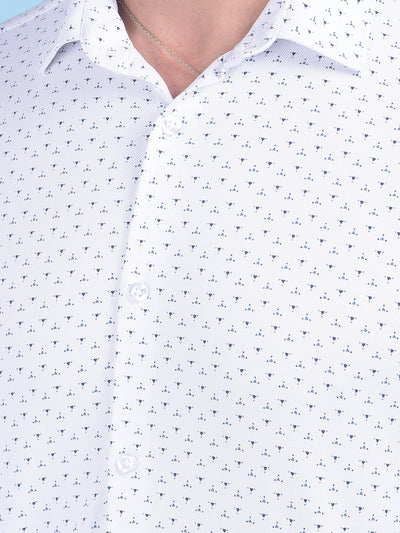 Printed White Shirt-Men Shirts-Crimsoune Club